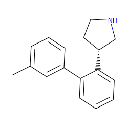 Cc1cccc(-c2ccccc2[C@@H]2CCNC2)c1 ZINC000096175928