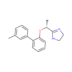 Cc1cccc(-c2ccccc2O[C@H](C)C2=NCCN2)c1 ZINC000013585573