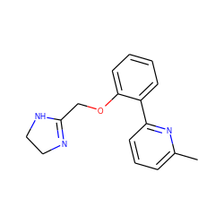 Cc1cccc(-c2ccccc2OCC2=NCCN2)n1 ZINC000013437810