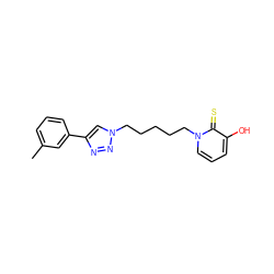 Cc1cccc(-c2cn(CCCCCn3cccc(O)c3=S)nn2)c1 ZINC000103255704