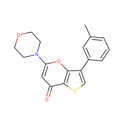 Cc1cccc(-c2csc3c(=O)cc(N4CCOCC4)oc23)c1 ZINC000101661818