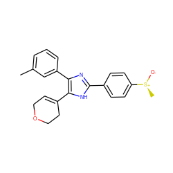 Cc1cccc(-c2nc(-c3ccc([S@+](C)[O-])cc3)[nH]c2C2=CCOCC2)c1 ZINC000096923868