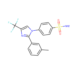 Cc1cccc(-c2nc(C(F)(F)F)cn2-c2ccc(S(N)(=O)=O)cc2)c1 ZINC000013762120