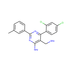 Cc1cccc(-c2nc(N)c(CN)c(-c3ccc(Cl)cc3Cl)n2)c1 ZINC000014948336