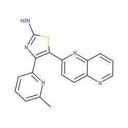 Cc1cccc(-c2nc(N)sc2-c2ccc3ncccc3n2)n1 ZINC000000003549