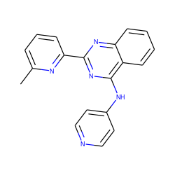 Cc1cccc(-c2nc(Nc3ccncc3)c3ccccc3n2)n1 ZINC000038440844