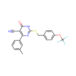 Cc1cccc(-c2nc(SCc3ccc(OC(F)(F)F)cc3)[nH]c(=O)c2C#N)c1 ZINC000103221514