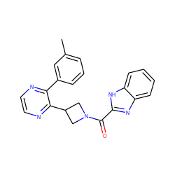 Cc1cccc(-c2nccnc2C2CN(C(=O)c3nc4ccccc4[nH]3)C2)c1 ZINC000140128929