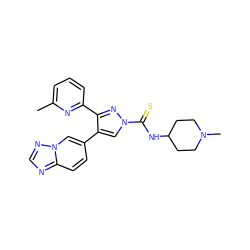 Cc1cccc(-c2nn(C(=S)NC3CCN(C)CC3)cc2-c2ccc3ncnn3c2)n1 ZINC000072127003