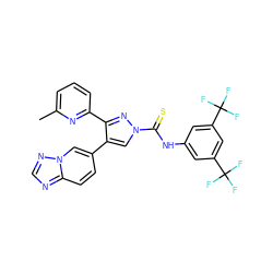 Cc1cccc(-c2nn(C(=S)Nc3cc(C(F)(F)F)cc(C(F)(F)F)c3)cc2-c2ccc3ncnn3c2)n1 ZINC000072127784