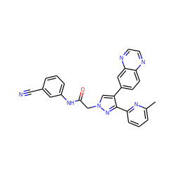 Cc1cccc(-c2nn(CC(=O)Nc3cccc(C#N)c3)cc2-c2ccc3nccnc3c2)n1 ZINC000072177257