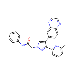 Cc1cccc(-c2nn(CC(=O)Nc3ccccc3)cc2-c2ccc3nccnc3c2)n1 ZINC000072183552