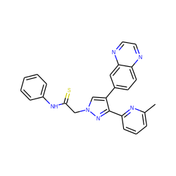 Cc1cccc(-c2nn(CC(=S)Nc3ccccc3)cc2-c2ccc3nccnc3c2)n1 ZINC000072182504