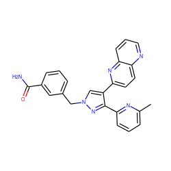 Cc1cccc(-c2nn(Cc3cccc(C(N)=O)c3)cc2-c2ccc3ncccc3n2)n1 ZINC000049807612