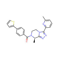 Cc1cccc(-c2nnc3n2CCN(C(=O)c2ccc(-c4cccs4)cc2)[C@@H]3C)n1 ZINC000142907222