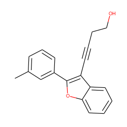 Cc1cccc(-c2oc3ccccc3c2C#CCCO)c1 ZINC000015935768