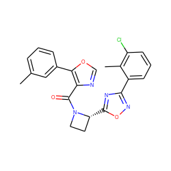 Cc1cccc(-c2ocnc2C(=O)N2CC[C@H]2c2nc(-c3cccc(Cl)c3C)no2)c1 ZINC000218160940