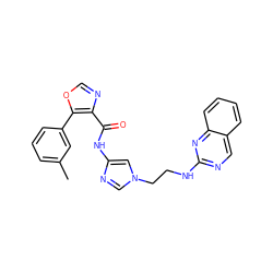 Cc1cccc(-c2ocnc2C(=O)Nc2cn(CCNc3ncc4ccccc4n3)cn2)c1 ZINC000201552347