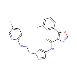 Cc1cccc(-c2ocnc2C(=O)Nc2cnn(CCNc3ccc(F)cn3)c2)c1 ZINC000201556261