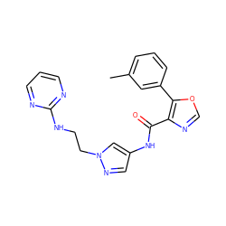 Cc1cccc(-c2ocnc2C(=O)Nc2cnn(CCNc3ncccn3)c2)c1 ZINC001772580163