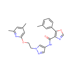 Cc1cccc(-c2ocnc2C(=O)Nc2cnn(CCOc3cc(C)cc(C)n3)c2)c1 ZINC000201556212