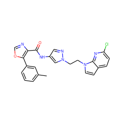 Cc1cccc(-c2ocnc2C(=O)Nc2cnn(CCn3ccc4ccc(Cl)nc43)c2)c1 ZINC000201543234