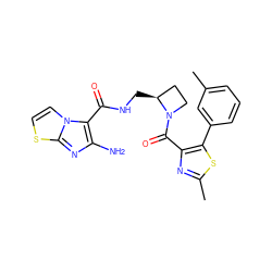 Cc1cccc(-c2sc(C)nc2C(=O)N2CC[C@@H]2CNC(=O)c2c(N)nc3sccn23)c1 ZINC000096282661