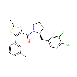 Cc1cccc(-c2sc(C)nc2C(=O)N2CCC[C@H]2Cc2ccc(Cl)c(Cl)c2)c1 ZINC000653786077