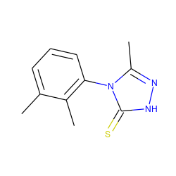 Cc1cccc(-n2c(C)n[nH]c2=S)c1C ZINC000002544675