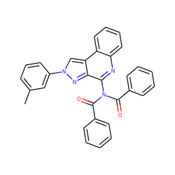 Cc1cccc(-n2cc3c(n2)c(N(C(=O)c2ccccc2)C(=O)c2ccccc2)nc2ccccc23)c1 ZINC000028710911