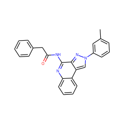 Cc1cccc(-n2cc3c(n2)c(NC(=O)Cc2ccccc2)nc2ccccc23)c1 ZINC000028710899