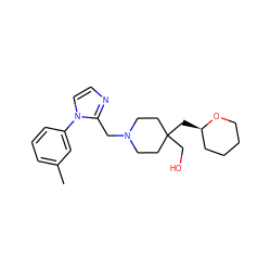 Cc1cccc(-n2ccnc2CN2CCC(CO)(C[C@@H]3CCCCO3)CC2)c1 ZINC000023214320