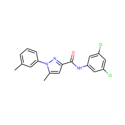 Cc1cccc(-n2nc(C(=O)Nc3cc(Cl)cc(Cl)c3)cc2C)c1 ZINC000026377087