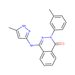 Cc1cccc(-n2nc(Nc3cc(C)[nH]n3)c3ccccc3c2=O)c1 ZINC000035995534