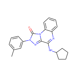 Cc1cccc(-n2nc3c(NC4CCCC4)nc4ccccc4n3c2=O)c1 ZINC000013672079