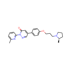 Cc1cccc(-n2ncc(-c3ccc(OCCCN4CCC[C@H]4C)cc3)cc2=O)n1 ZINC000073296727