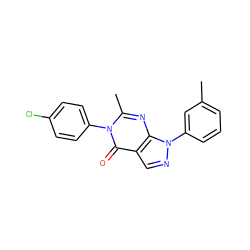 Cc1cccc(-n2ncc3c(=O)n(-c4ccc(Cl)cc4)c(C)nc32)c1 ZINC000028951889