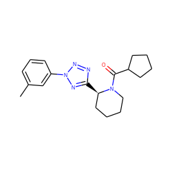 Cc1cccc(-n2nnc([C@@H]3CCCCN3C(=O)C3CCCC3)n2)c1 ZINC000034999329