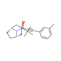 Cc1cccc(C#C[C@@]2(O)C[C@@H]3CC[C@H](C2)N3C(=O)C(C)(C)C)c1 ZINC000103287317