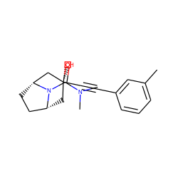 Cc1cccc(C#C[C@@]2(O)C[C@@H]3CC[C@H](C2)N3C(=O)N(C)C)c1 ZINC000103287319