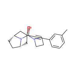 Cc1cccc(C#C[C@@]2(O)C[C@@H]3CC[C@H](C2)N3C(=O)N2CCC2)c1 ZINC000103287320