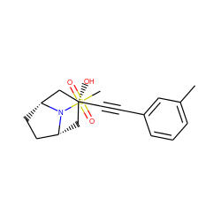 Cc1cccc(C#C[C@@]2(O)C[C@@H]3CC[C@H](C2)N3S(C)(=O)=O)c1 ZINC000103293059