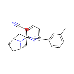 Cc1cccc(C#C[C@@]2(O)C[C@@H]3CC[C@H](C2)N3c2ncccc2C#N)c1 ZINC000103293061