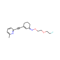 Cc1cccc(C#CC2=C/C(=N/OCCOCCF)CCC2)n1 ZINC000049071307