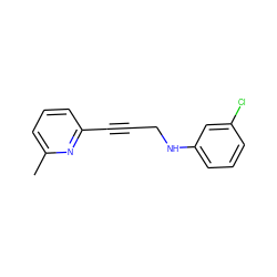 Cc1cccc(C#CCNc2cccc(Cl)c2)n1 ZINC000038147834