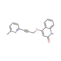 Cc1cccc(C#CCOc2cc(=O)[nH]c3ccccc23)n1 ZINC000038147813