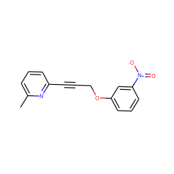 Cc1cccc(C#CCOc2cccc([N+](=O)[O-])c2)n1 ZINC000034396420