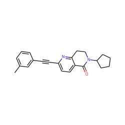 Cc1cccc(C#Cc2ccc3c(n2)CCN(C2CCCC2)C3=O)c1 ZINC000071331427