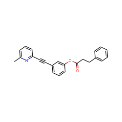 Cc1cccc(C#Cc2cccc(OC(=O)CCc3ccccc3)c2)n1 ZINC000028369814