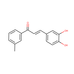 Cc1cccc(C(=O)/C=C/c2ccc(O)c(O)c2)c1 ZINC000013834201